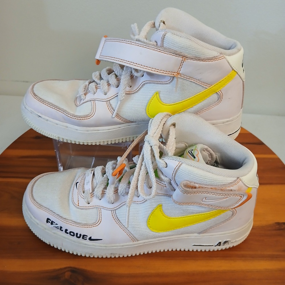 Nike Air Force 1 Mid Feel Love Womens 9.5 Shoes Sneakers‎ FD0869-100